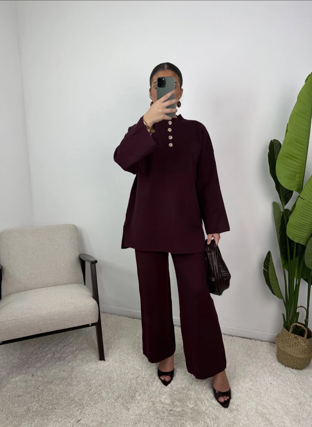 Ensemble jade-violet