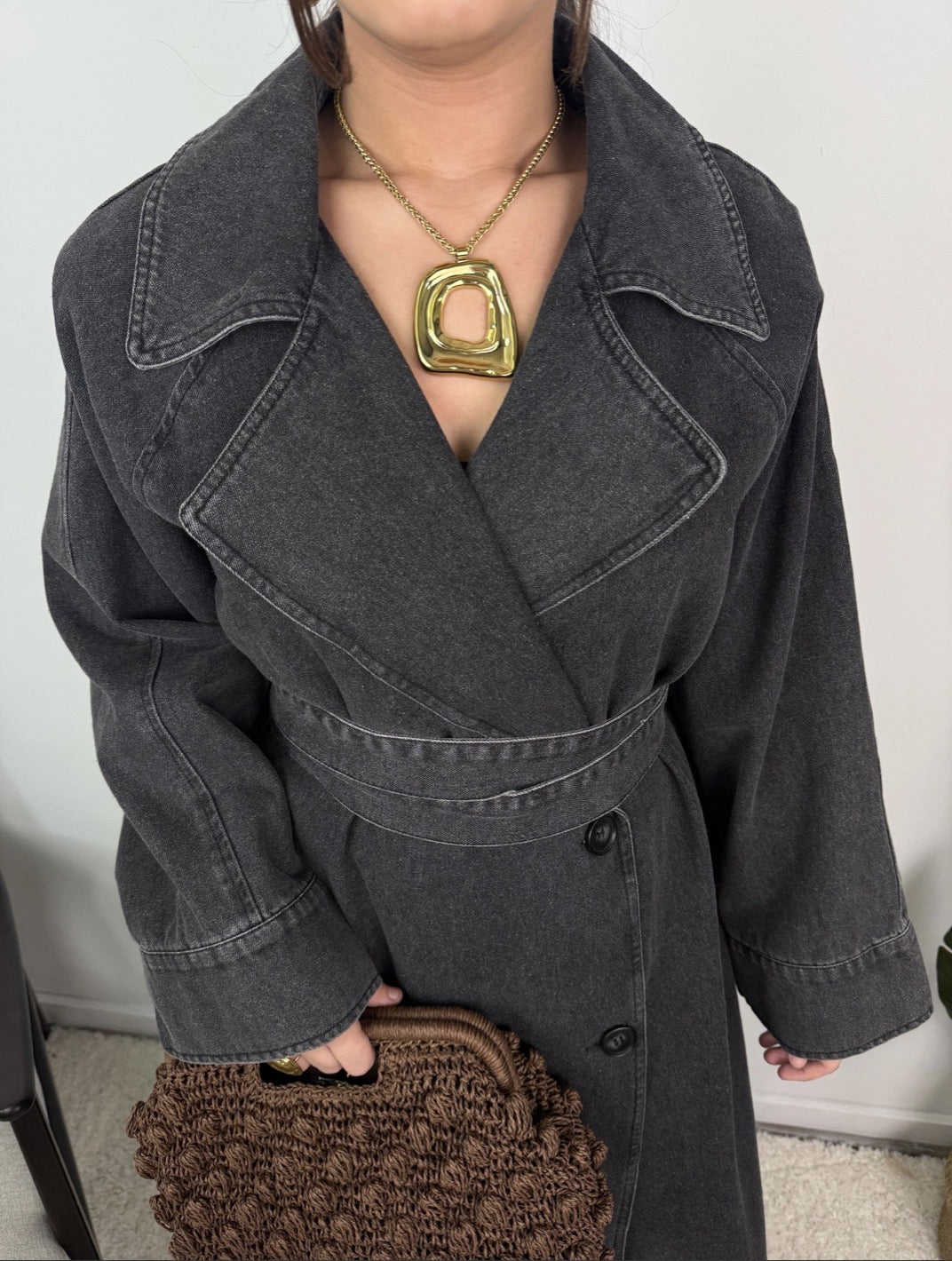 Trench Jean Louise — Noir / gris anthracite